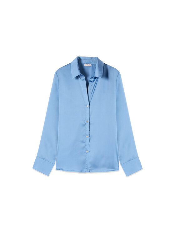 Oltre Oltre Koszula 5374R603185N004 Turkusowy Regular Fit