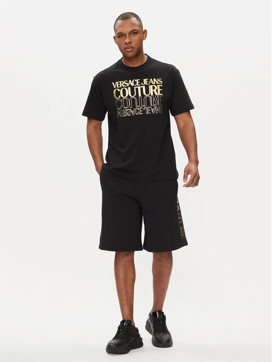 Versace Jeans Couture Versace Jeans Couture T-Shirt 76GAHT10 Černá Regular Fit