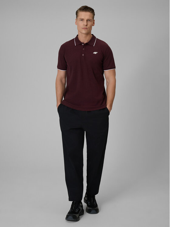 4F 4F Polo COMMERCIAL 12 Bordowy Regular Fit