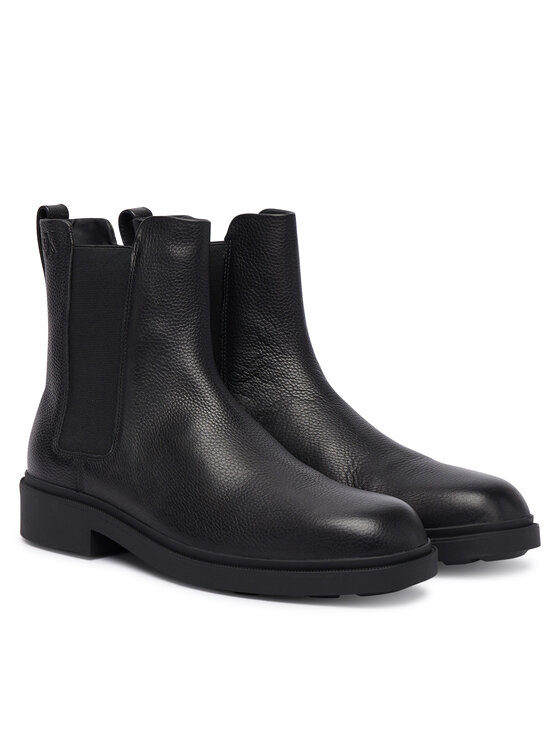 Calvin Klein Calvin Klein Členková obuv s elastickým prvkom Dress Lug Chelsea Boot Lth YM0YM01389 Čierna