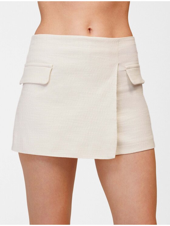 LE POSSÉ LE POSSÉ Spódnica mini SS Beżowy Slim Fit