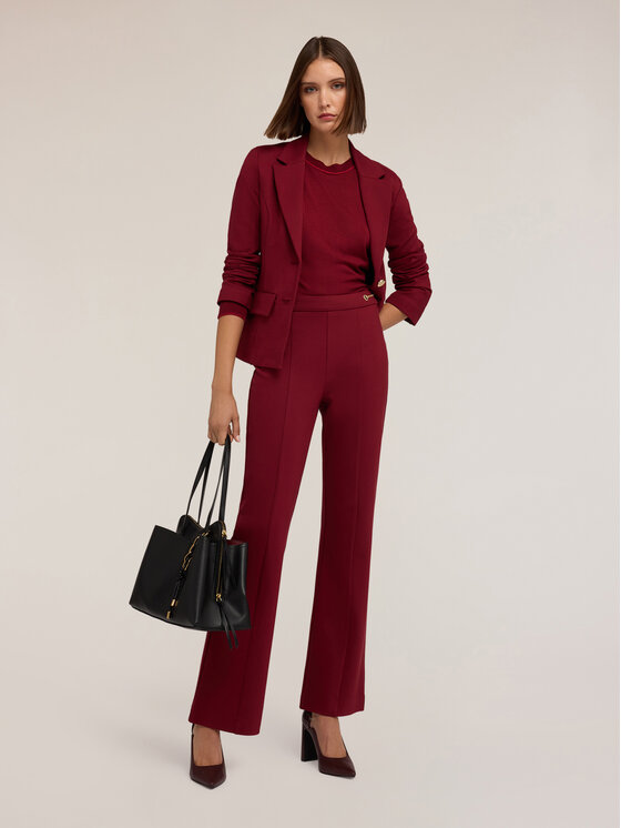 Motivi Motivi Spodnie materiałowe P094Q004173N036 Bordowy Flare Fit