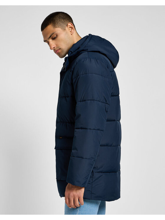 Lee Lee Kurtka zimowa LONG PUFFER JACKET Niebieski Regular Fit