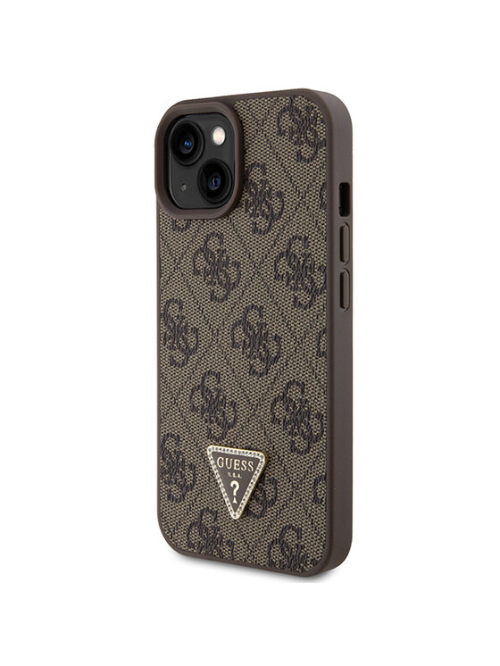 Guess Guess Etui na telefon iPhone 15 Brązowy