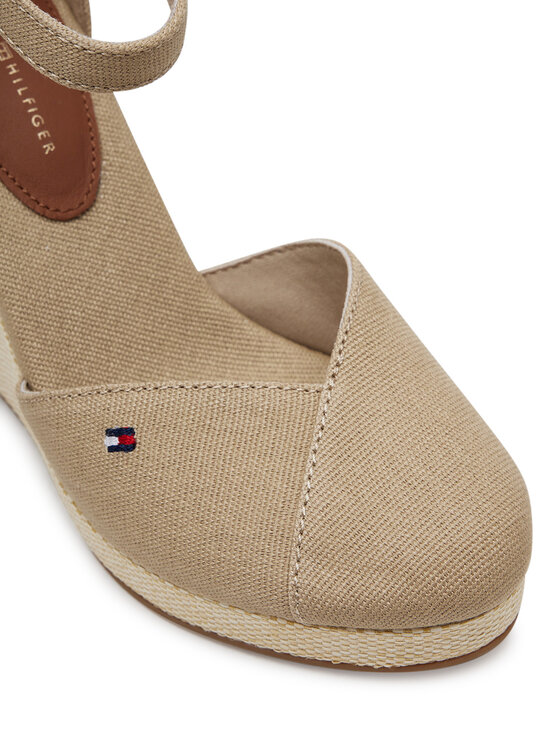 Tommy Hilfiger Tommy Hilfiger Félcipő Flag High Wedge Espad Closed Toe FW0FW08494 Bézs