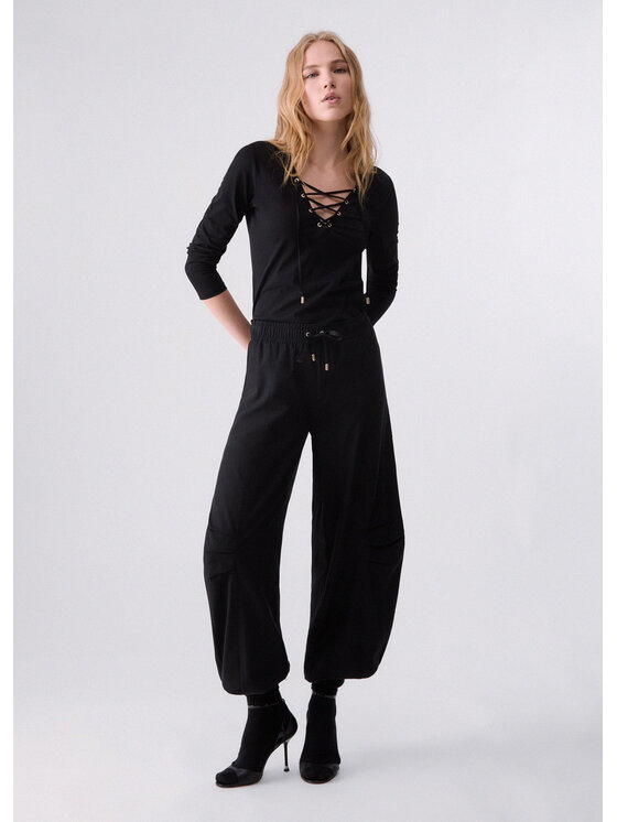 Liu Jo Liu Jo Pantaloni di tessuto TF6268T700A22222 Nero Regular Fit