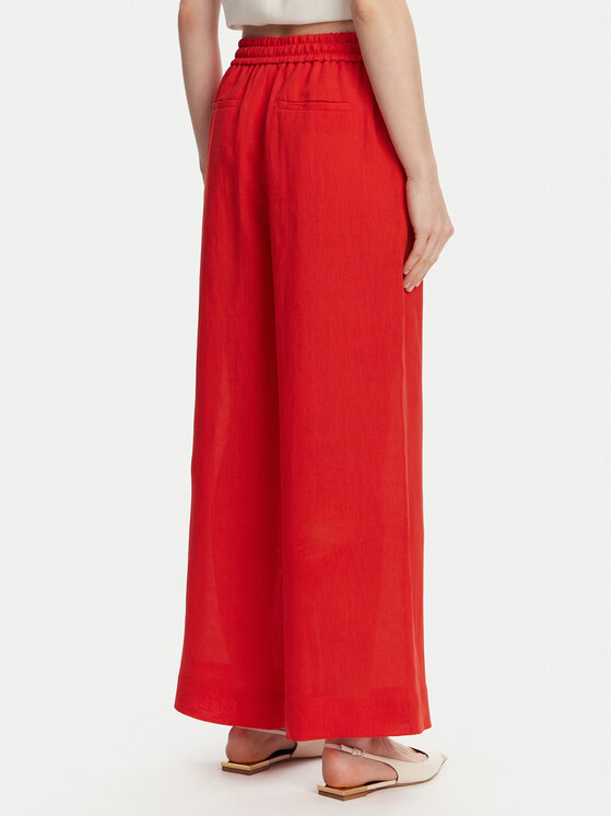 Marella Marella Pantaloni di tessuto Mattino 2513131084 Rosso Wide Leg