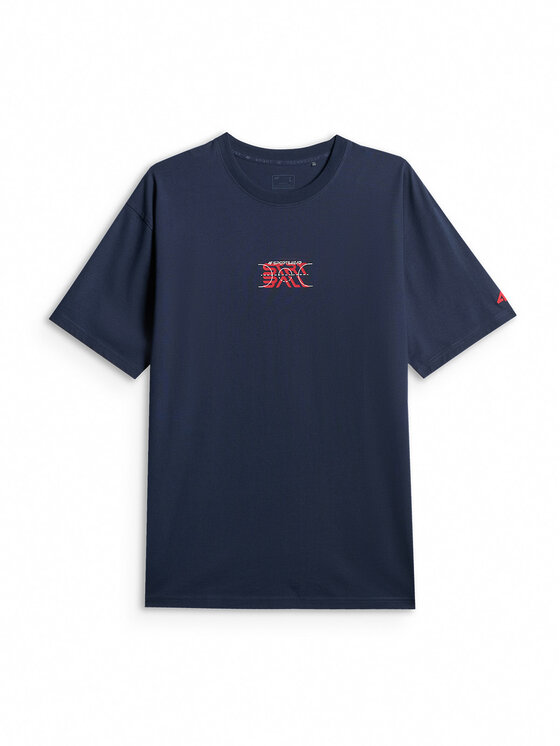4F 4F T-Shirt ESSENTIALS Granatowy Loose Fit