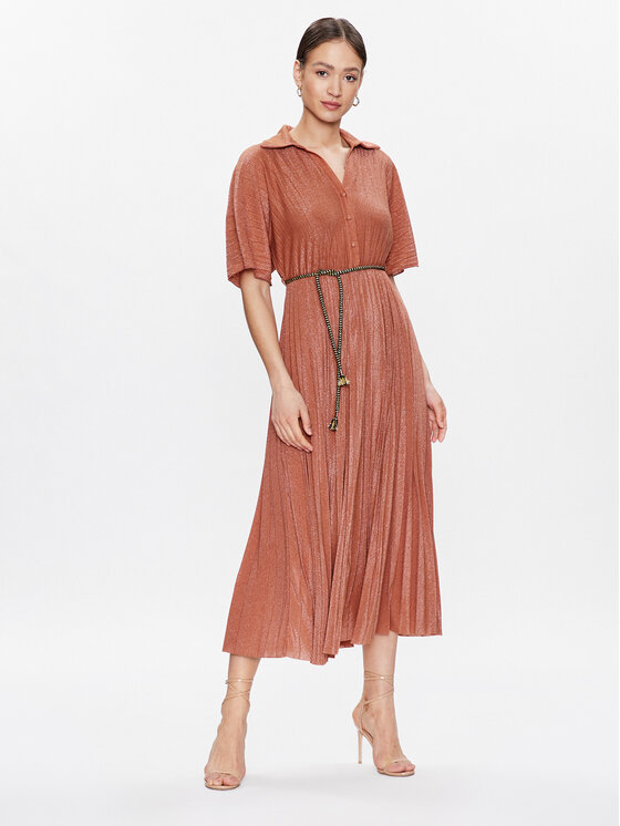 Dixie Dixie Ежедневна рокля A319U060 Оранжев Regular Fit