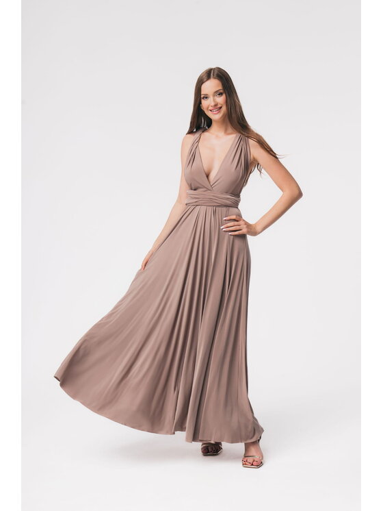 Aurora Aurora Koktejlové šaty multiway Béžová Feminine Fit