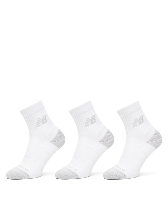 New Balance New Balance Комплект 3 чифта дълги чорапи мъжки Active Cushion Quarter Socks LAS35204WT Бял