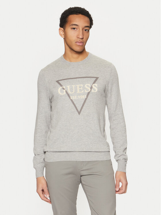 Guess Guess Pulover M5RR02 Z3KI1 Gri Regular Fit