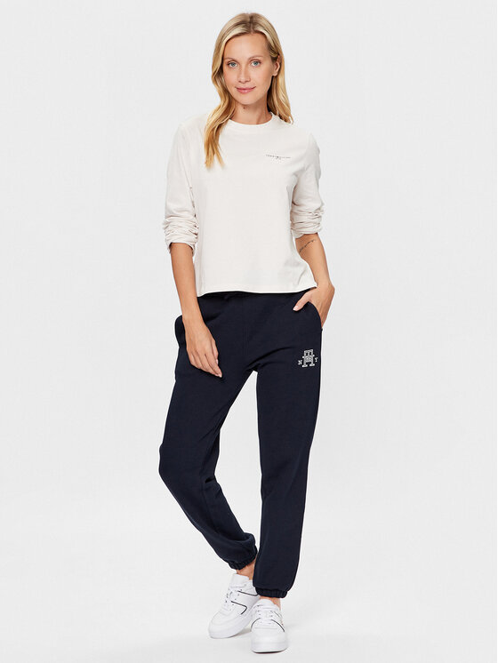 Tommy Hilfiger Tommy Hilfiger Spodnie dresowe WW0WW40083 Granatowy Tapered Fit