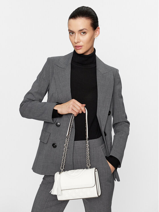 Tory Burch Tory Burch Kabelka Flaming Small Convertible Shoulder Bag 75576 Bílá