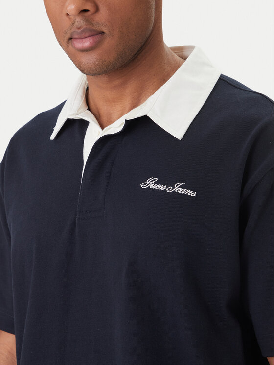 Guess Jeans Guess Jeans Polo särk M6GP13 KCYM1 Tumesinine Oversize