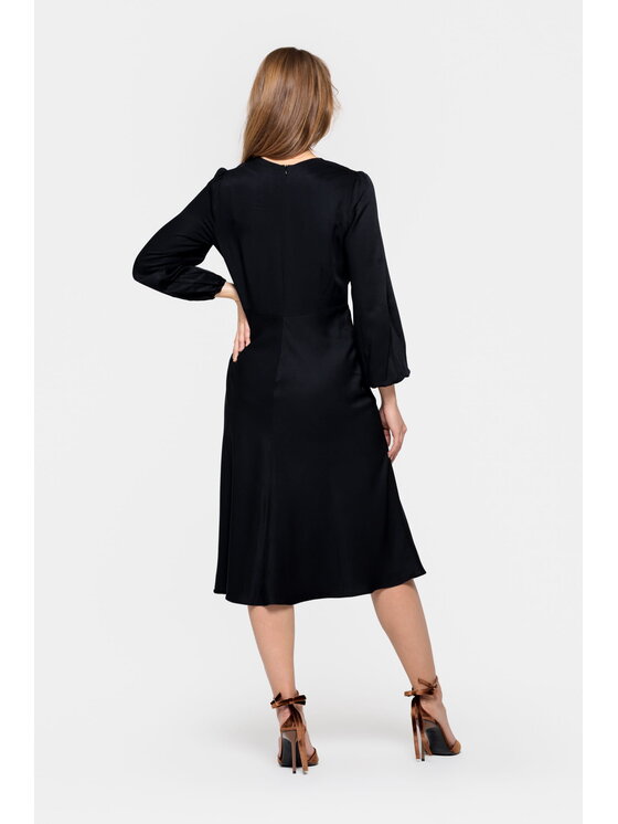 EMOI EMOI Sukienka codzienna czarna z wiskozy Czarny Feminine Fit