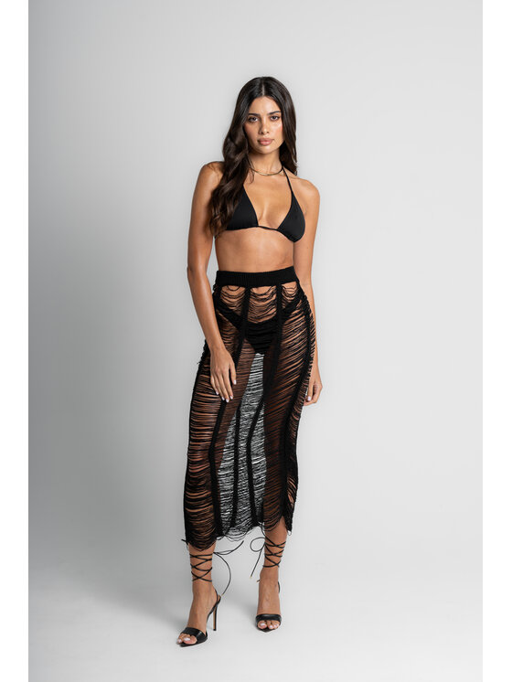 Spódnica maxi, rozmiar XS/S, Czarny, Moa