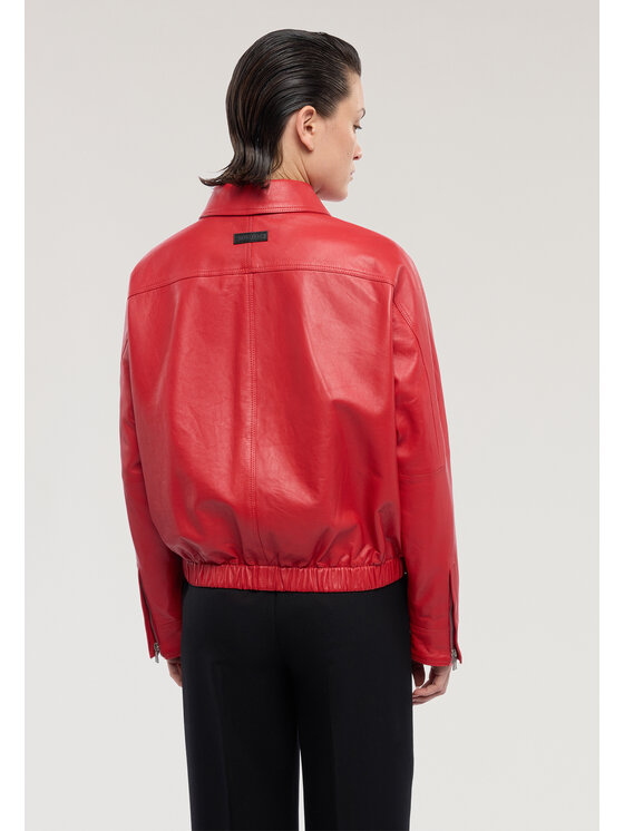 Trussardi Trussardi Giacca di pelle R366A000735N016 Rosso Regular Fit