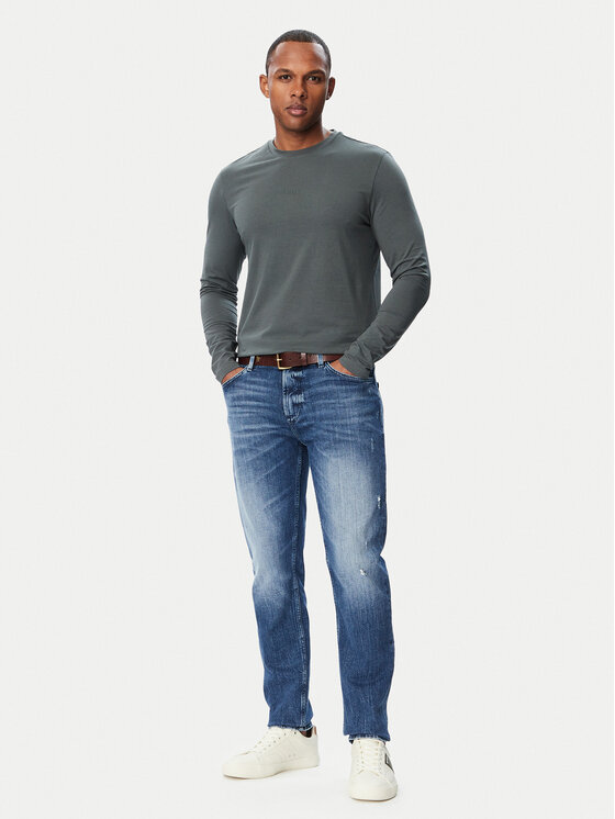 BOSS BOSS Majica z dolgimi rokavi Tchark 50473286 Khaki Regular Fit