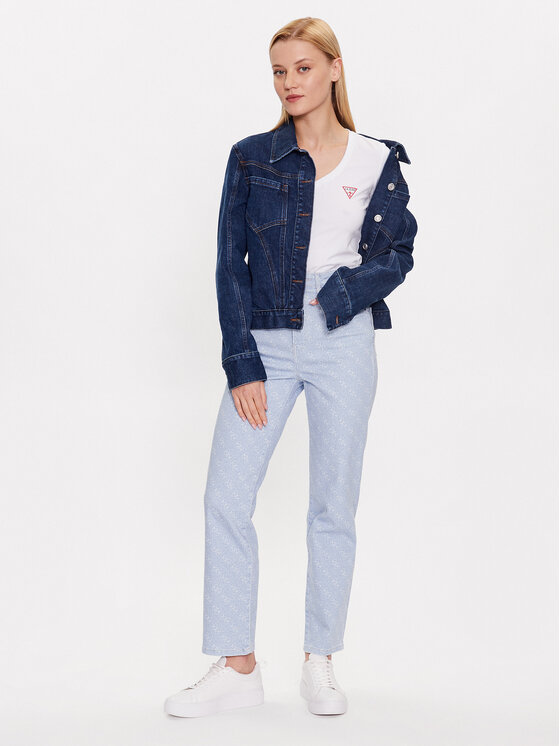 Guess Guess Tričko W2YI45 J1314 Biela Slim Fit