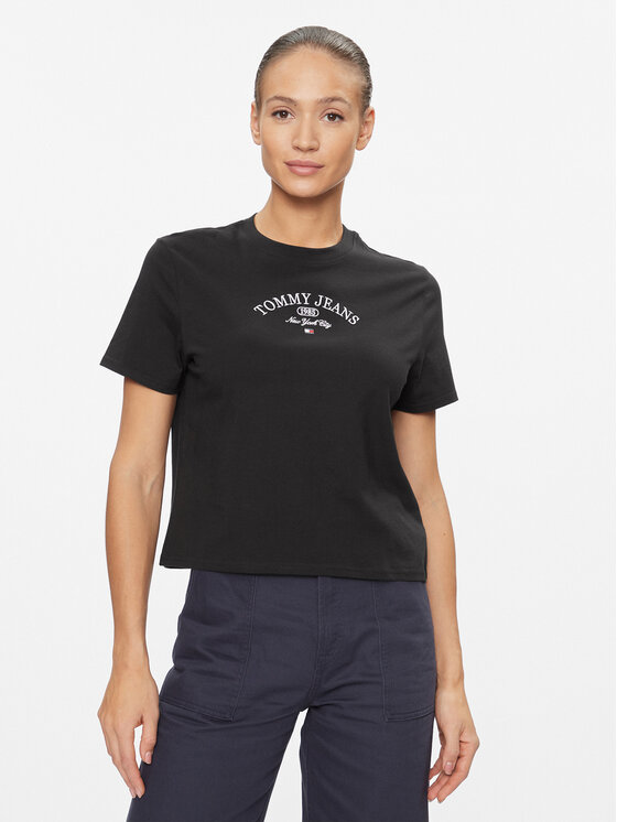 Tommy Jeans Tricou Lux Ath DW0DW16835 Negru Classic Fit