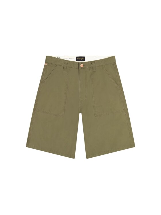 Wrangler Wrangler Szorty jeansowe UTILITY SHORTS Brązowy Regular Fit