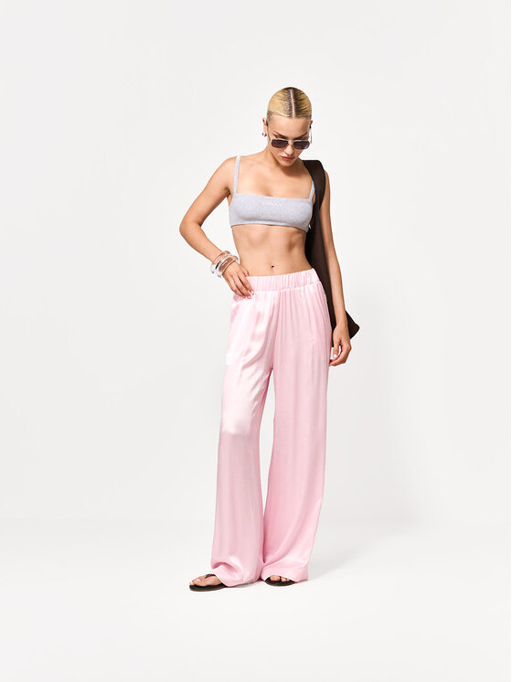 La Mania La Mania Bavlnené nohavice MAC Svetloružová Basic Fit