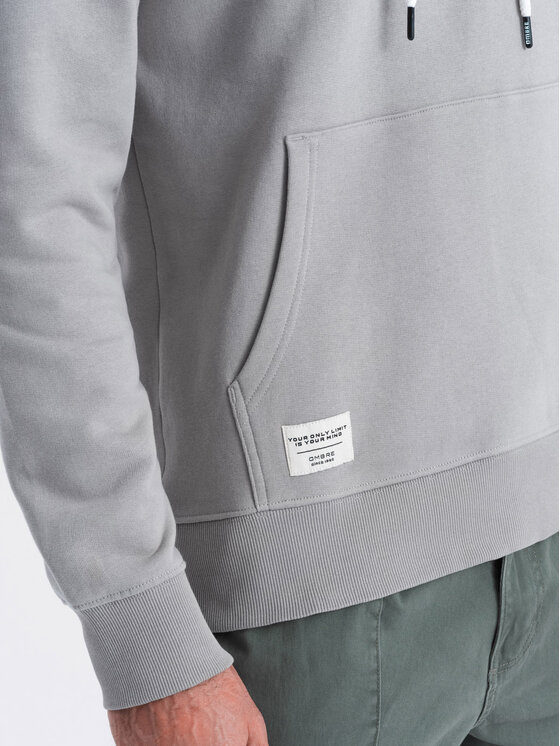 Ombre Ombre Mikina OM-SSBN-0177 Šedá Classic Fit