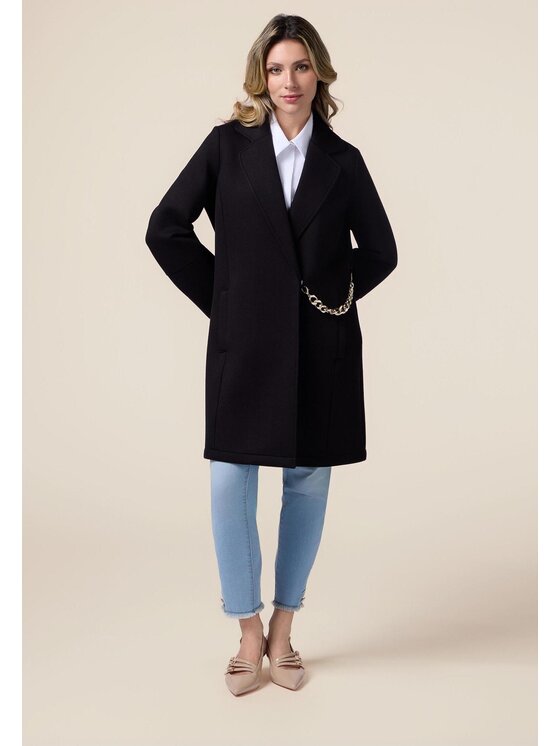 Oltre Oltre Płaszcz zimowy 8687R001251N0Z3 Czarny Baggy Fit