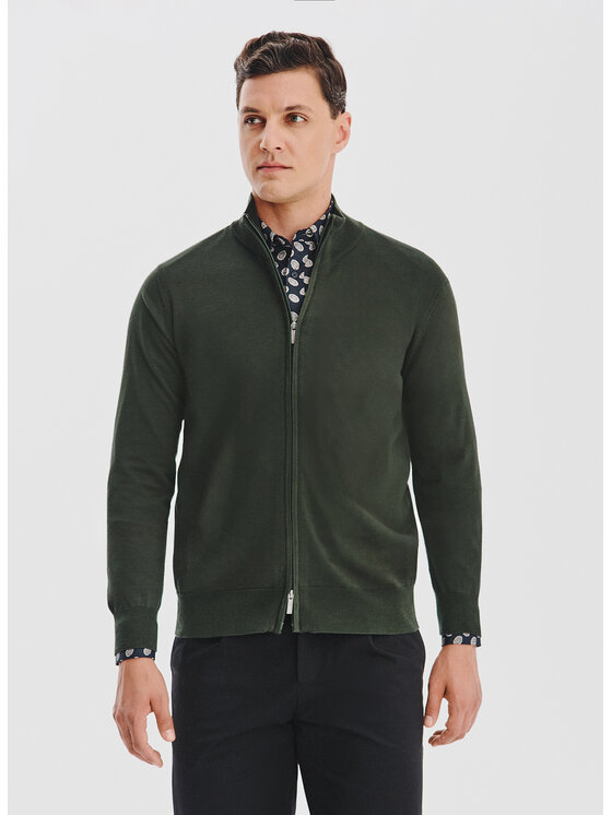 Pako Lorente Pako Lorente Kardigan P25WF-2X-024-Z Zielony Classic Fit