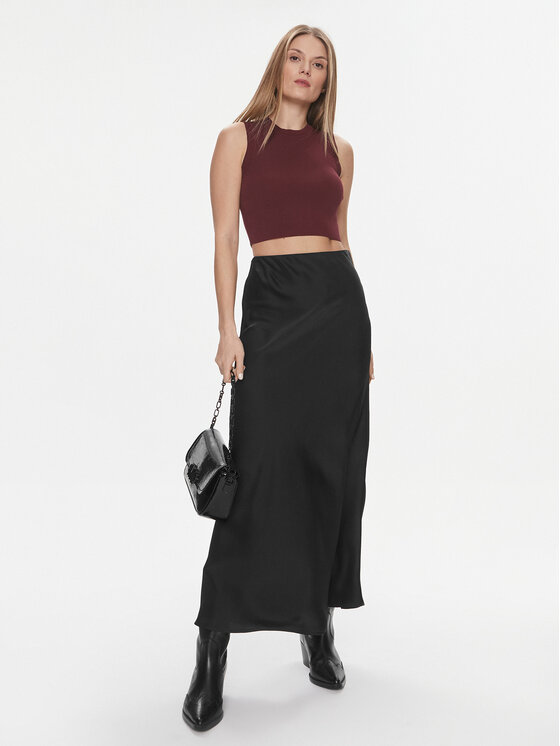 Vila Vila Midi suknja Tyla 14096849 Crna Regular Fit