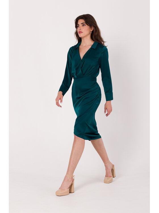 Makover Makover Každodenné šaty K172 Zelená Modern Fit