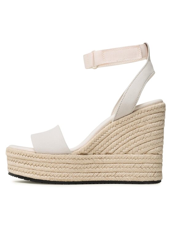 calvin klein white wedges