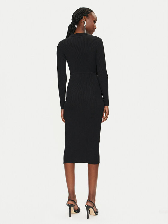 PINKO PINKO Pletena obleka Viscosa Mix 104033 A239 Črna Slim Fit