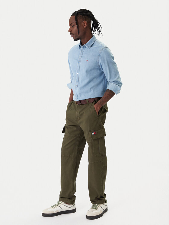 Tommy Jeans Tommy Jeans Spodnie materiałowe Sonny DM0DM22651 Zielony Slim Fit