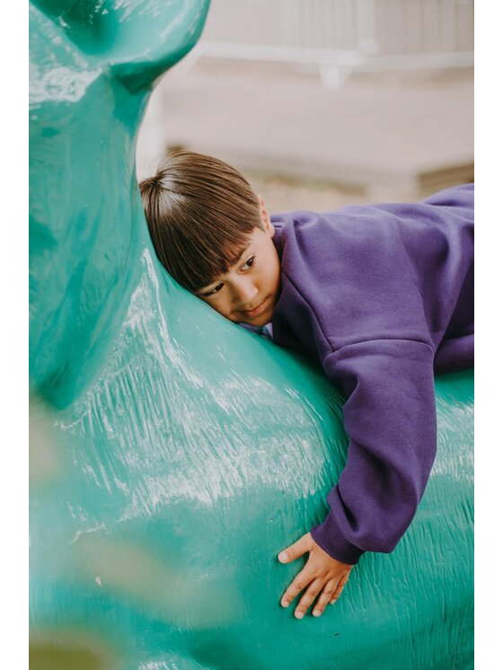 Bejbi Story Bejbi Story Bluza Bluza oversize Brandon Teddy bez kaptura Fioletowy Oversize