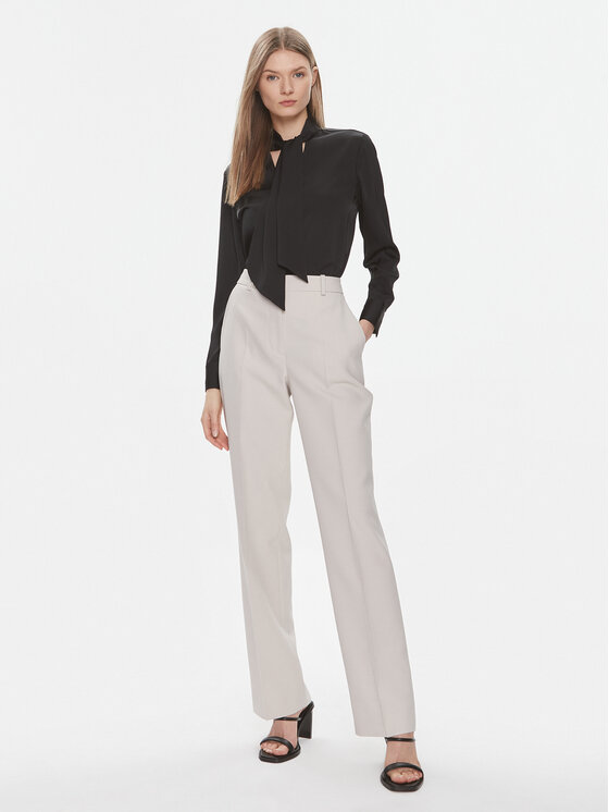Calvin Klein Calvin Klein Pantaloni din material Essential K20K206879 Gri Slim Fit