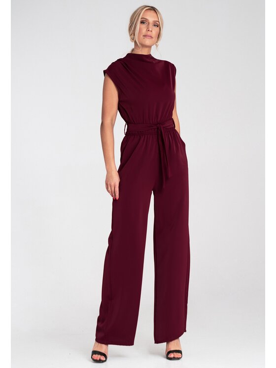 FIGL FIGL Kombinezon M1196 Bordowy Regular Fit