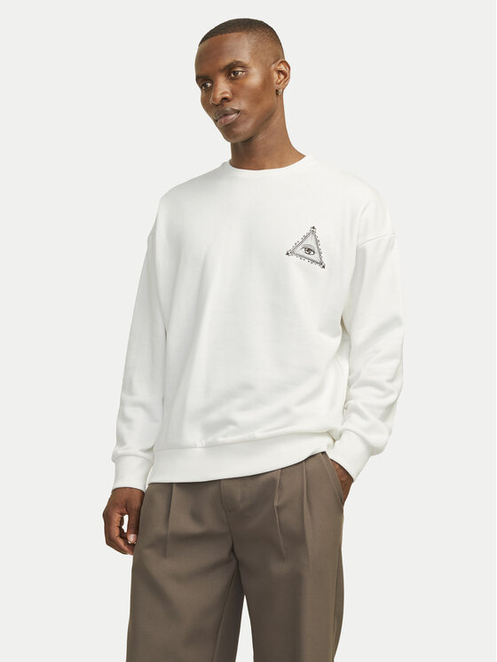 Jack & Jones Jack & Jones Mikina Mystic 12257735 Bílá Relaxed Fit