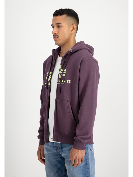 Alpha Industries Alpha Industries Bluza Basic Zip Hoodie Fioletowy Regular Fit