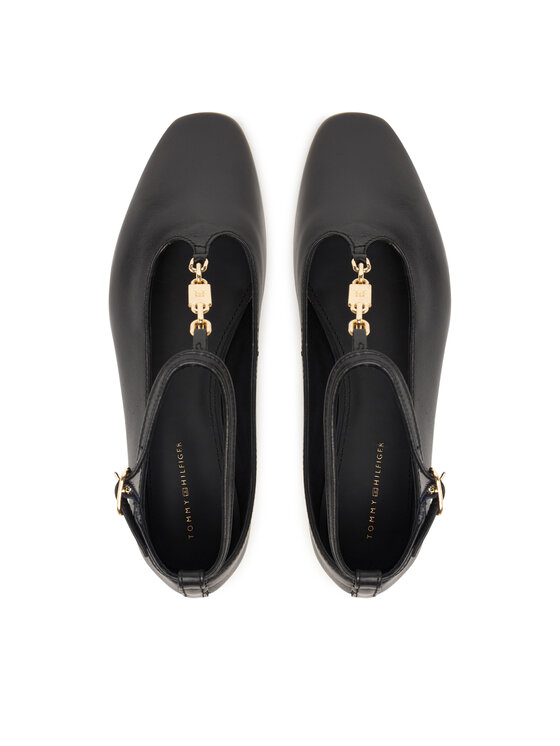 Tommy Hilfiger Tommy Hilfiger Balerina Th-Bar Chain Ballet FW0FW09003 Fekete