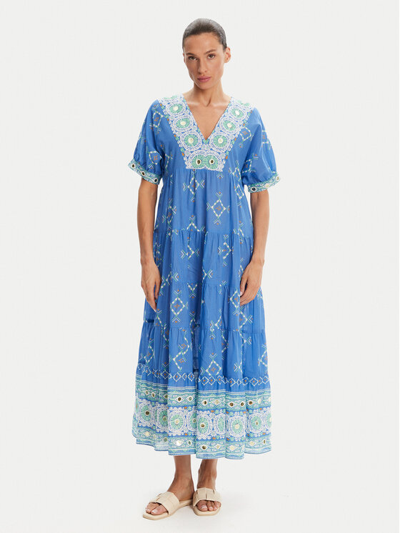 Iconique Iconique Rochie de vară IC25-092 Albastru Relaxed Fit