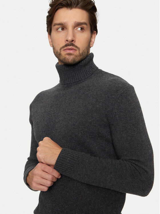 Sisley Sisley Rollkragenpullover 1244S200I Grau Regular Fit