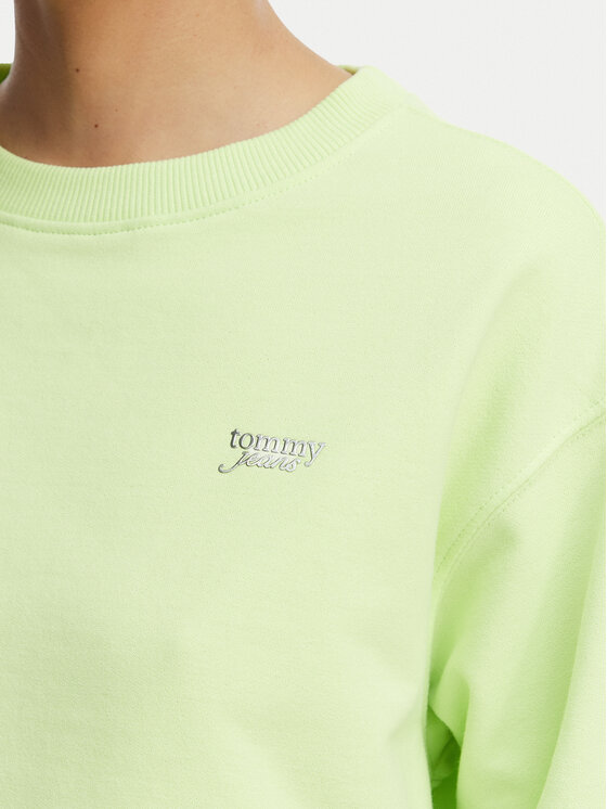 Tommy Jeans Tommy Jeans Majica dugih rukava Athleisure Metallic DW0DW22996 Svijetlo zelena Relaxed Fit