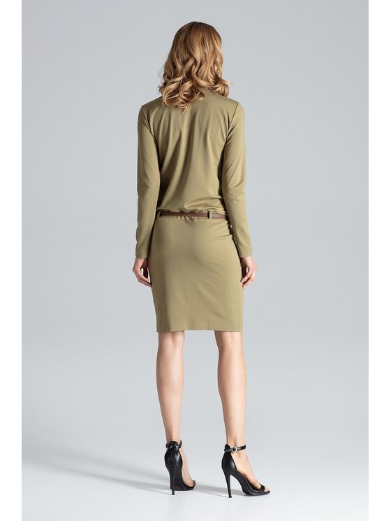 FIGL FIGL Šaty M414 Kaki Regular Fit
