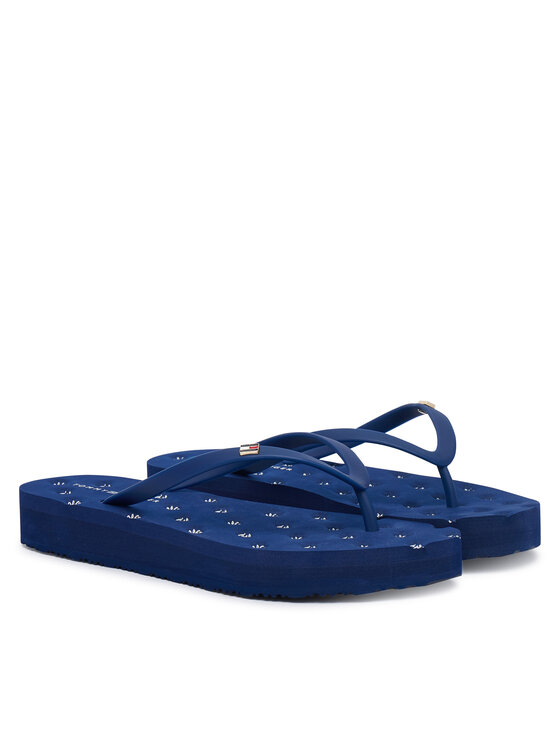 Tommy Hilfiger Tommy Hilfiger Čības uz pirksta Repeat Logo Platform FW0FW09199 Tumši zils