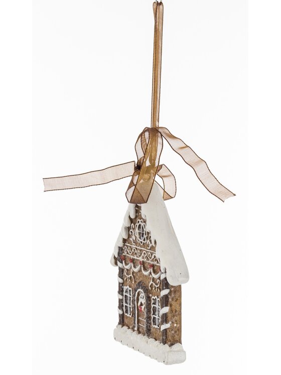MIAhome MIAhome Zawieszka Piernikowy Domek 6 szt. 8x6,5x1 cm Brązowy
