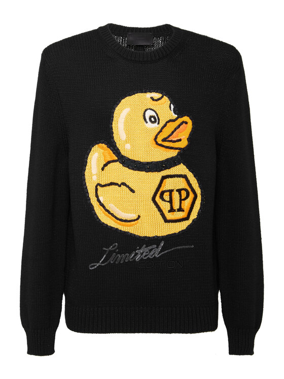 PHILIPP PLEIN PHILIPP PLEIN Sweter 5009 Czarny Regular Fit