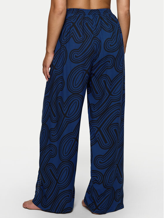 Triumph Triumph Hlače iz tkanine Beach MyWear 10222189 Mornarsko modra Wide Leg