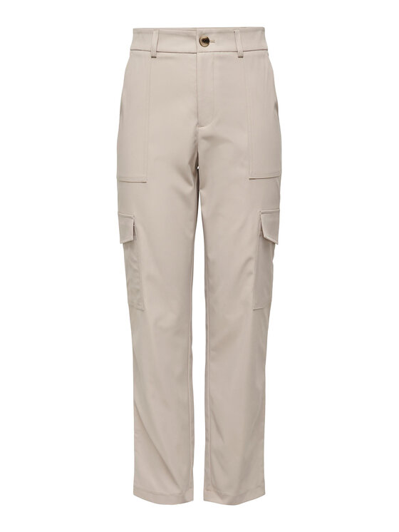 ONLY ONLY Medžiaginės kelnės 15304640 Smėlio Regular Fit